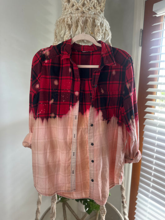 Bleached Flannel 2 - S/M - Red