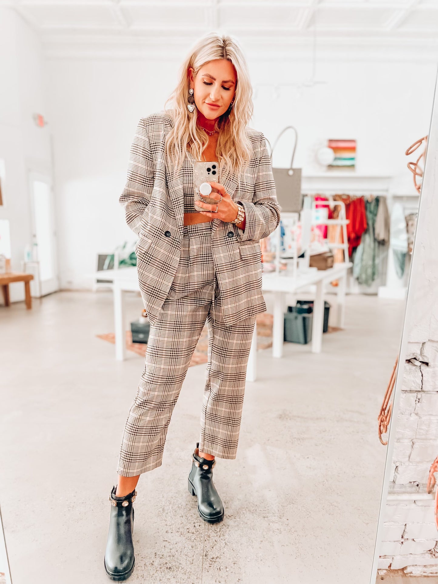 Boss B*tch Power Suit- Plaid
