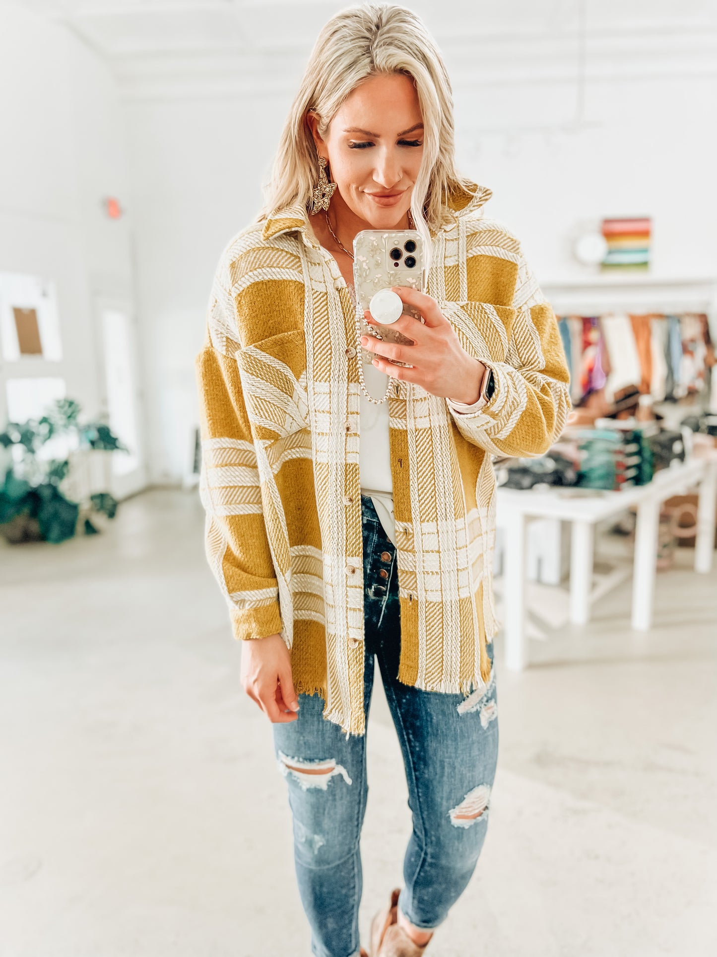 The Dallas Fray Hem Shacket