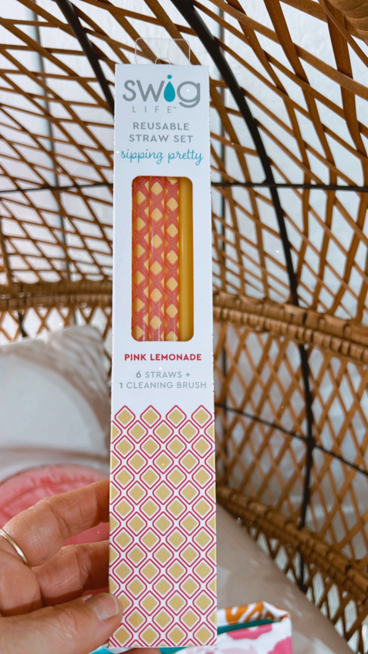 Pink Lemonade + Yellow Reusable Tall Straw Set