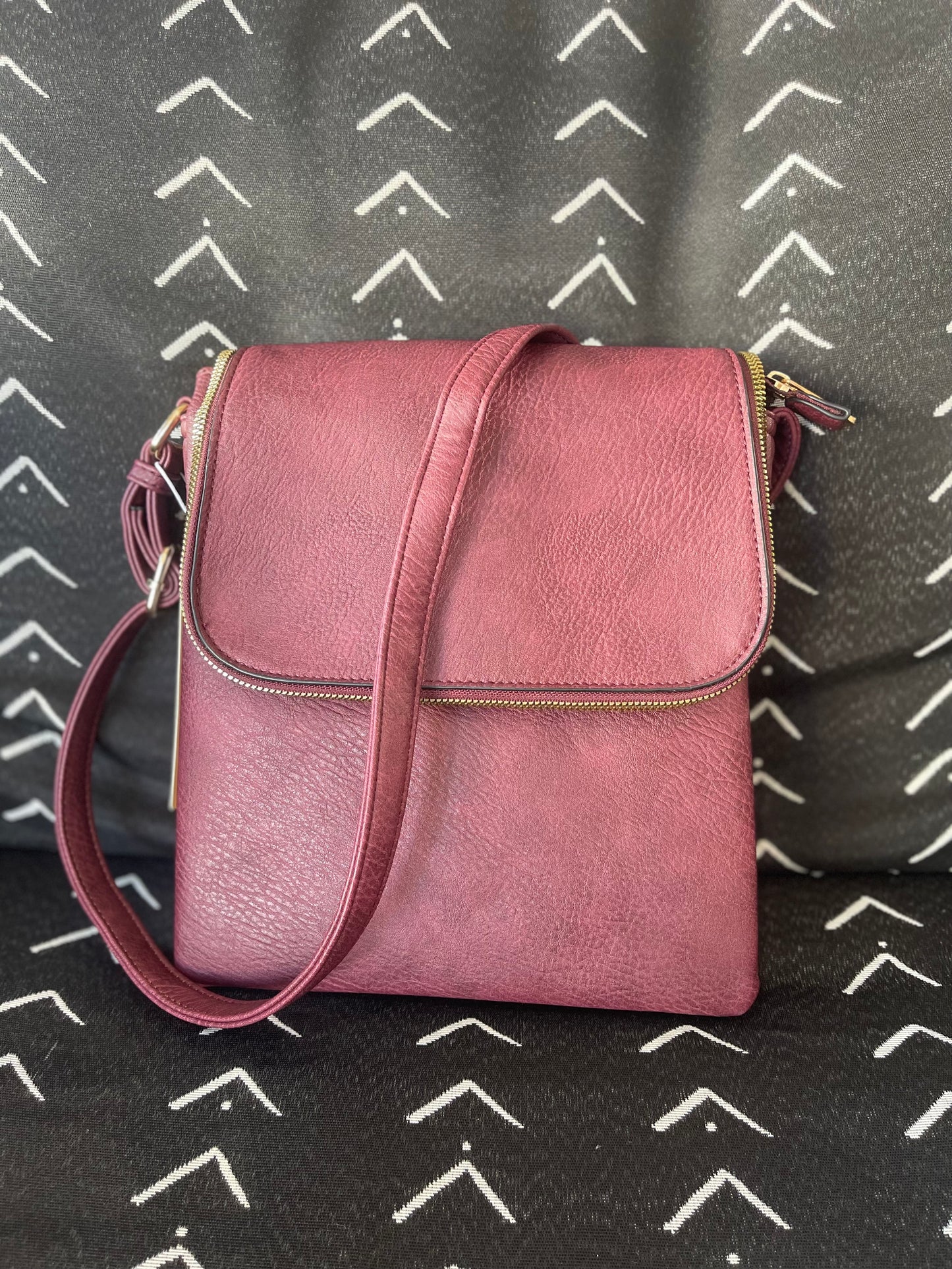 The Stefani Crossbody- Wine