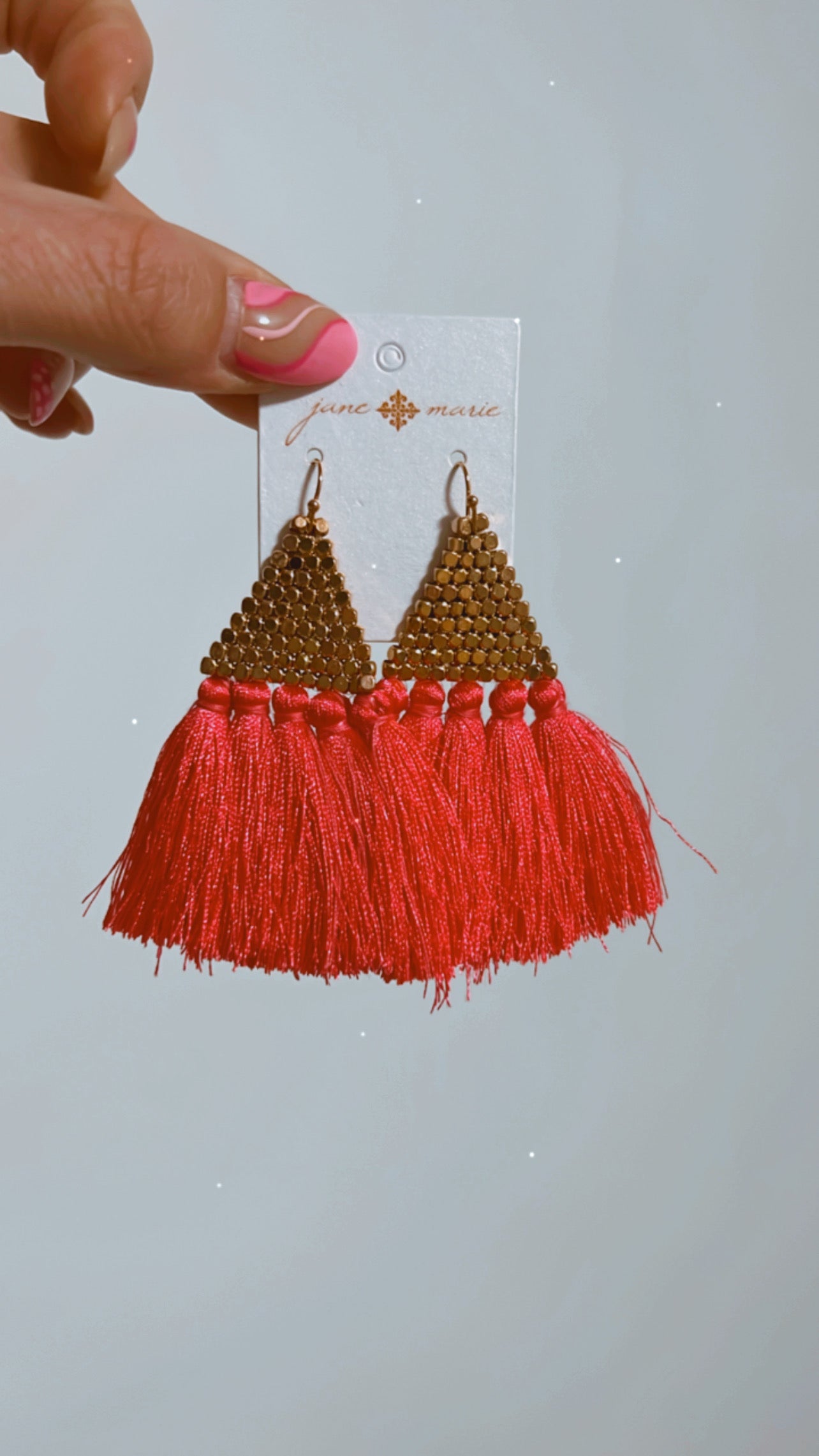 Pink Tassel Earrings