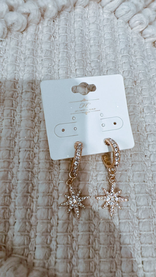 Starburst Dangle Hoops