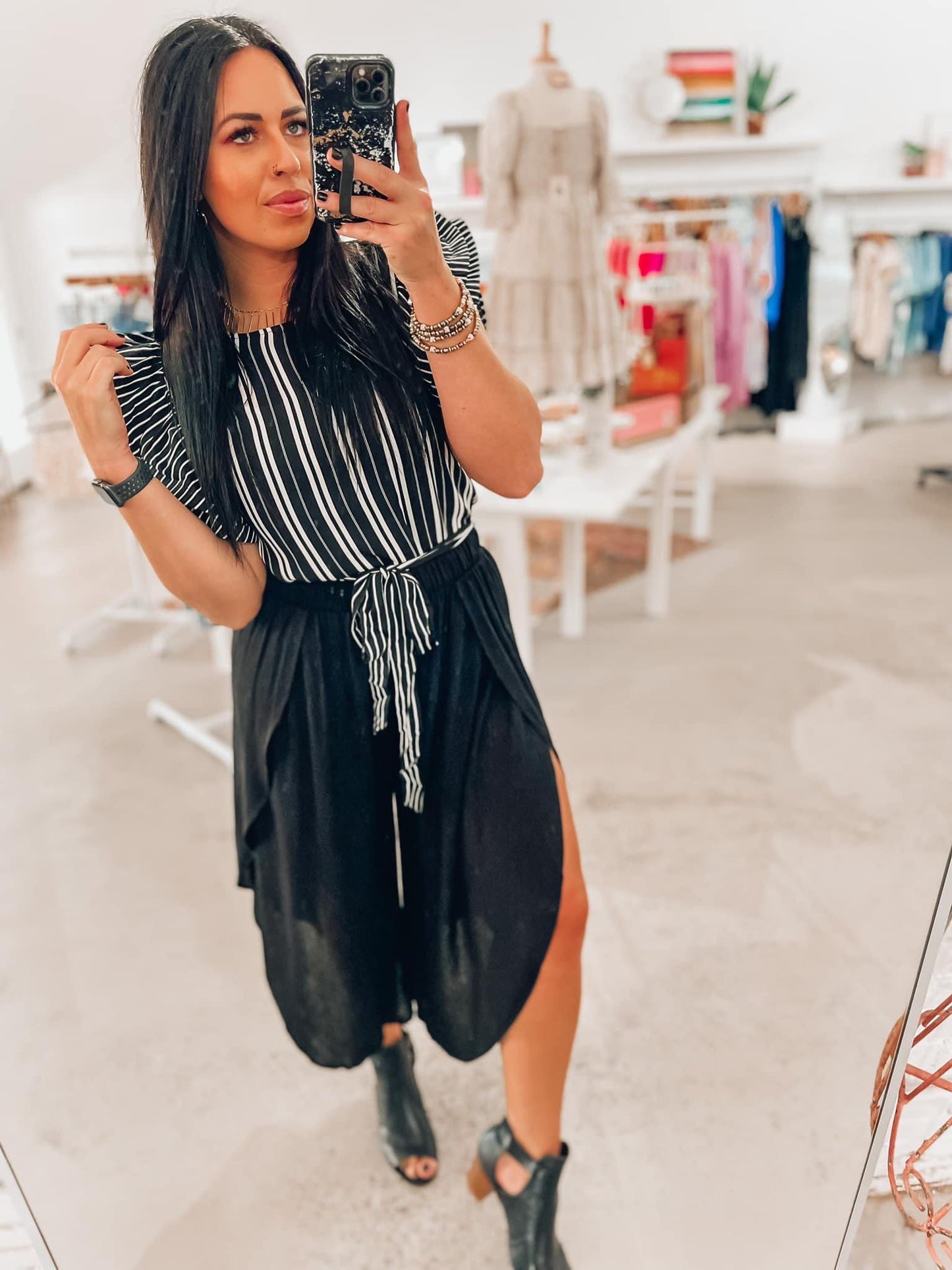 Luna Wide Leg Pants- Black