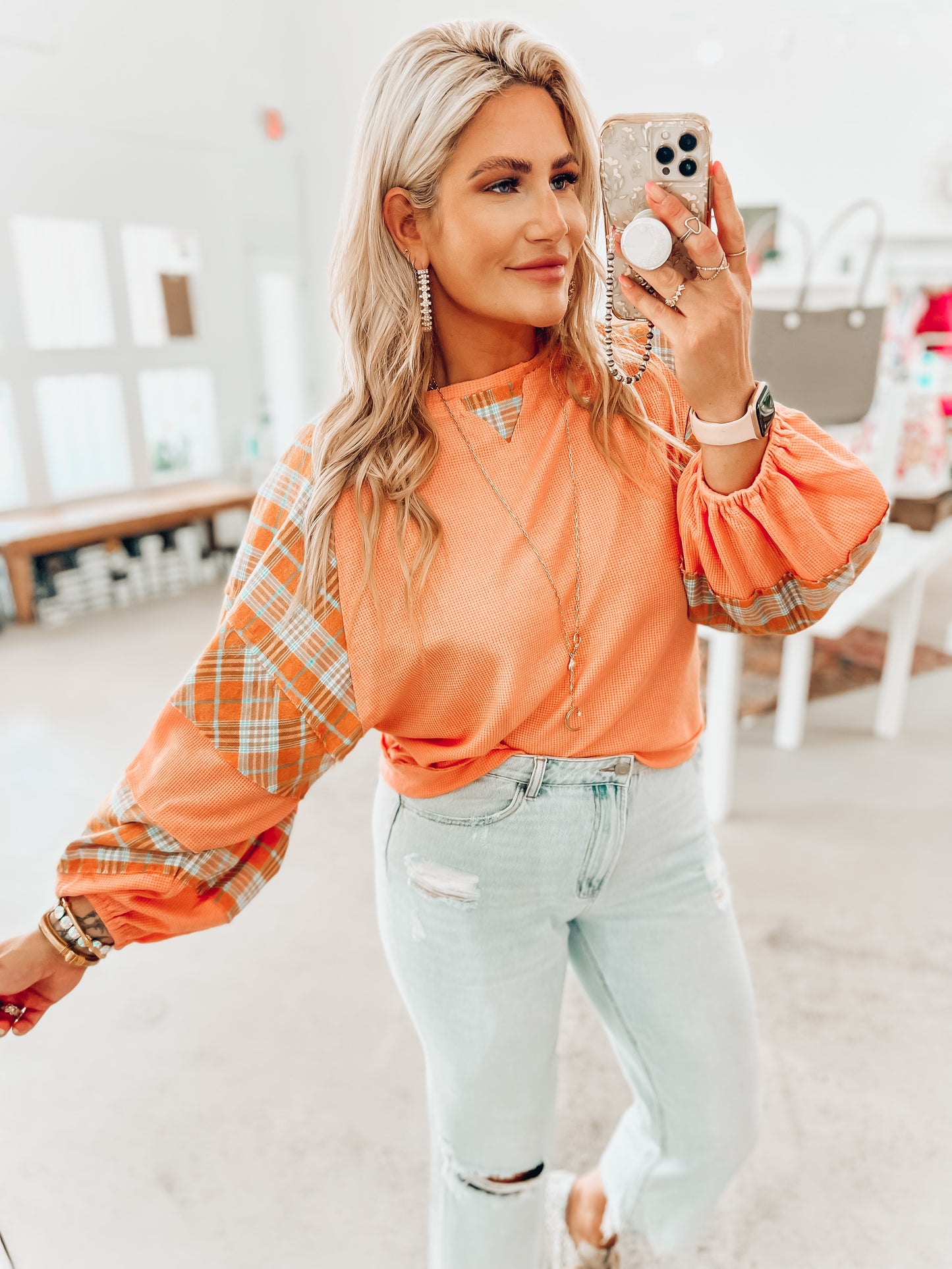 Katie Waffle Top
