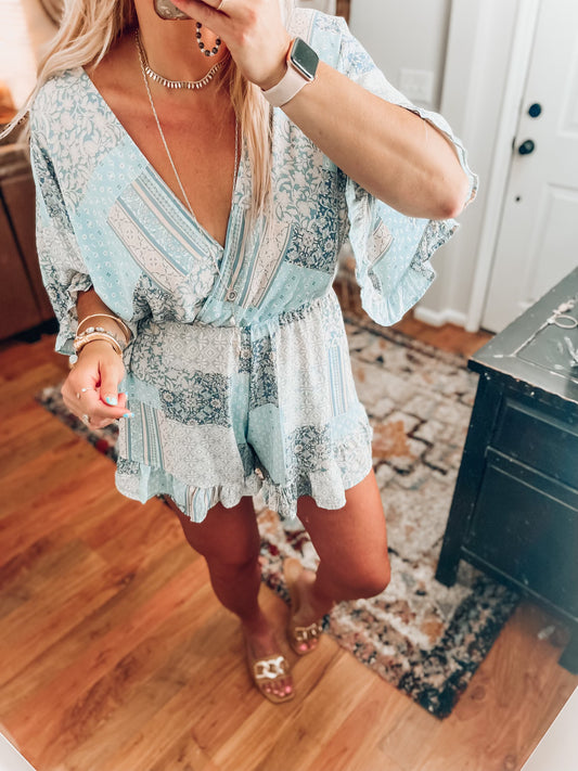 Remi Blue Romper