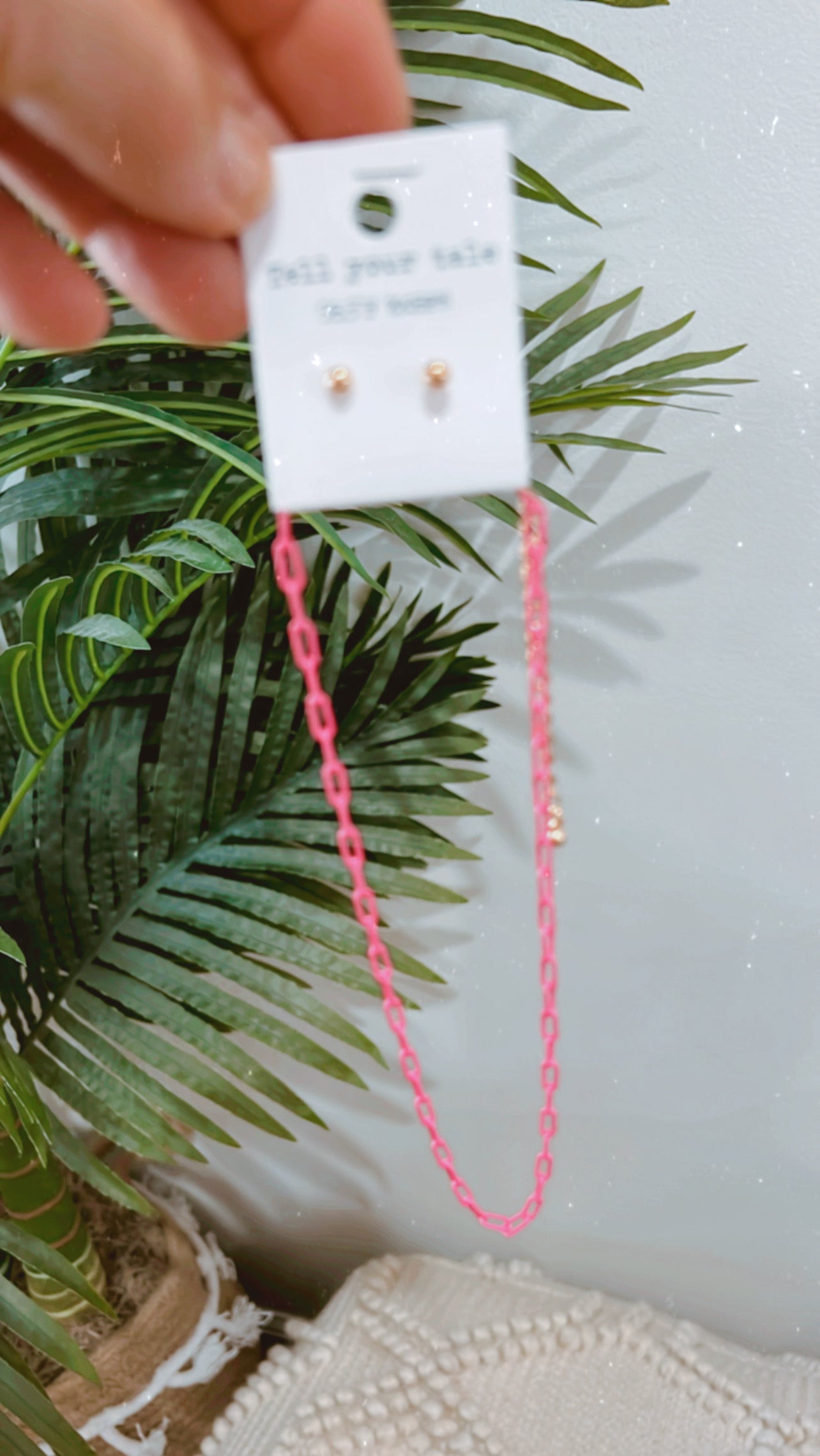 Fuchsia Paperclip Choker