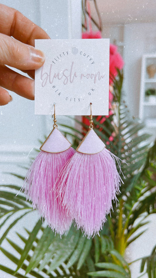 Lavender Fringe Earrings
