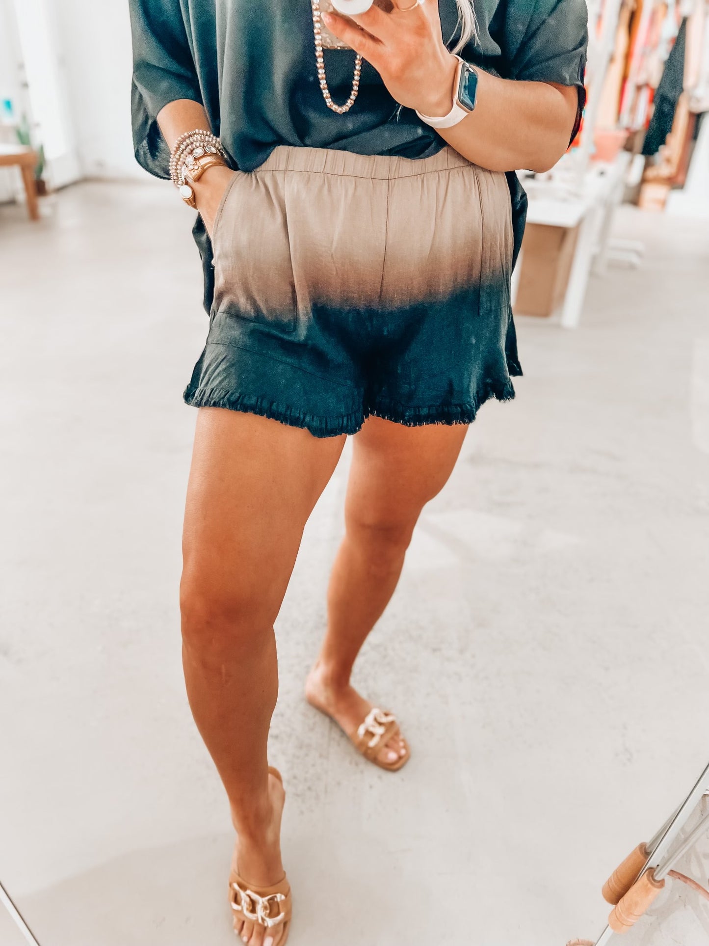 Zari Dip Dyed Shorts