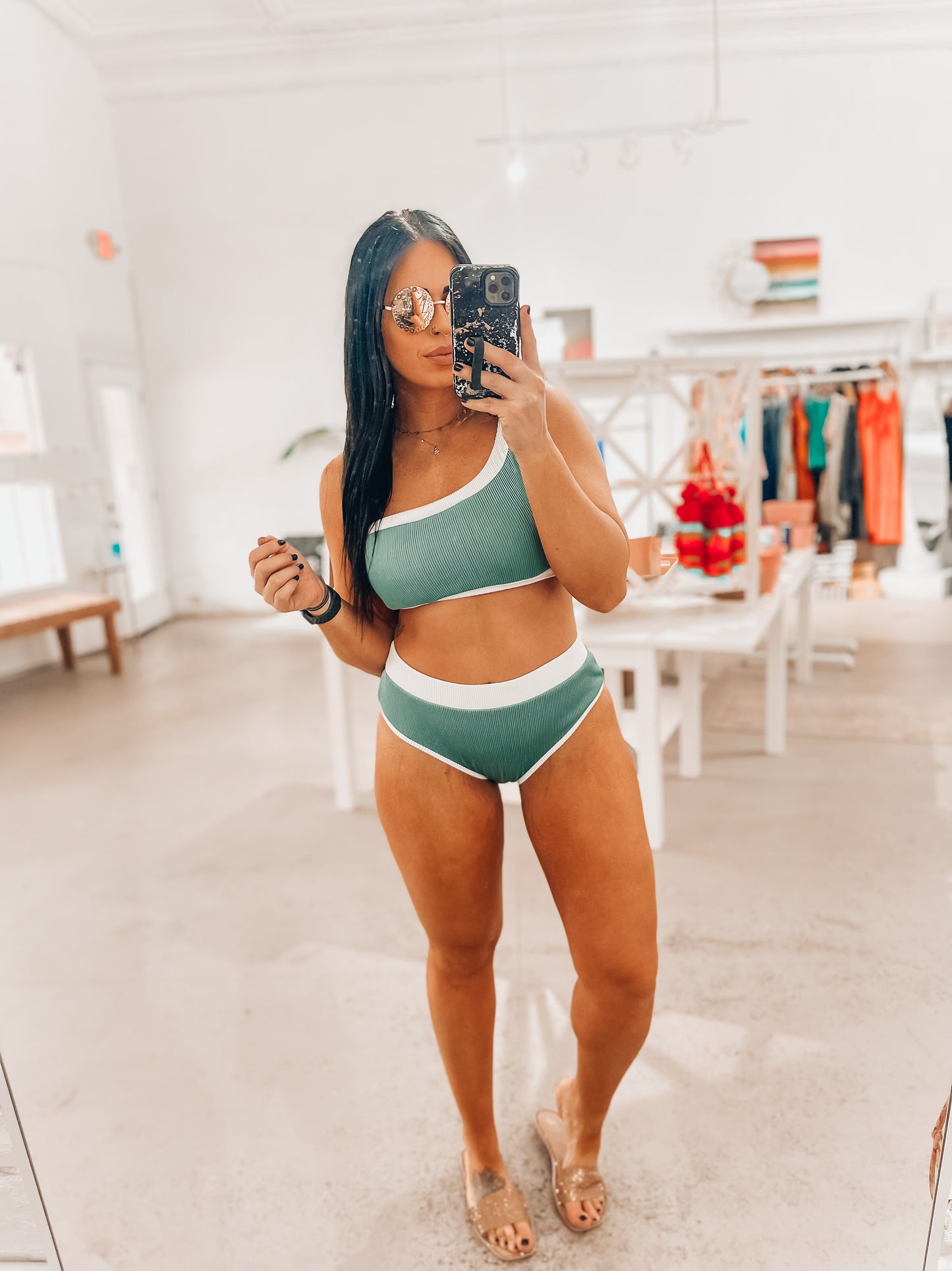 Taylie One Shoulder Swim Set