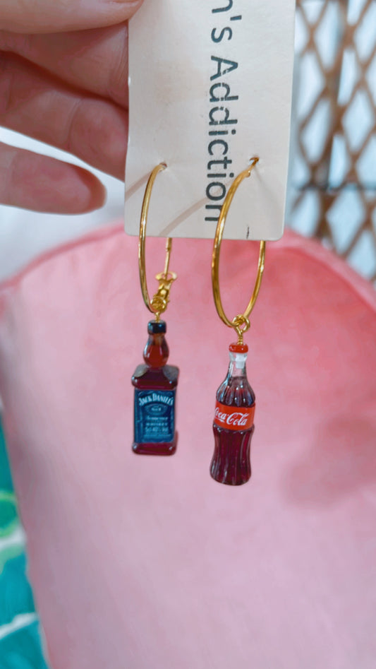 Jack & Coke Hoop Earrings