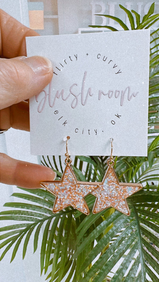 Iridescent Star Earrings