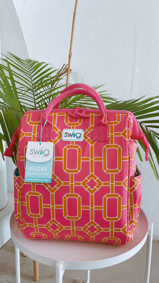 Pink Bamboo Trellis Packi Cooler
