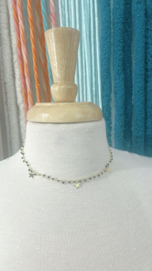 Flowy Chain with Gold Stars-Make A Wish