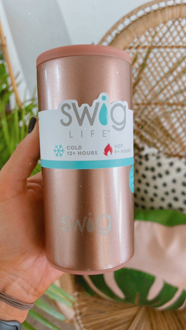 Shimmer Rose Gold-Skinny Can Cooler