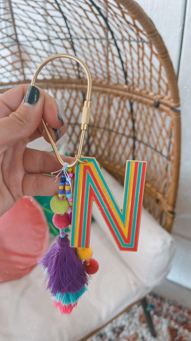 Initial & Pom Key Chains