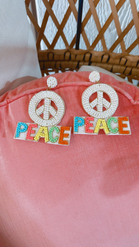 Peace Beaded Earrings