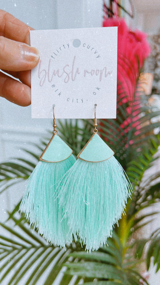 Minty Fringe Earrings
