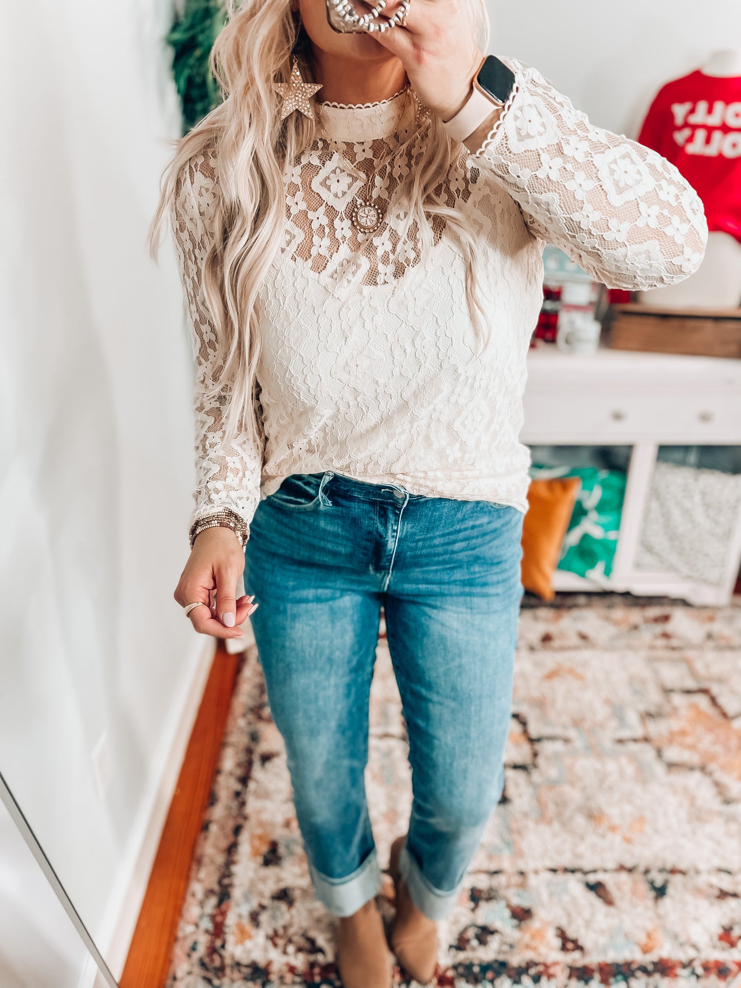 Tiana Floral Lace Top