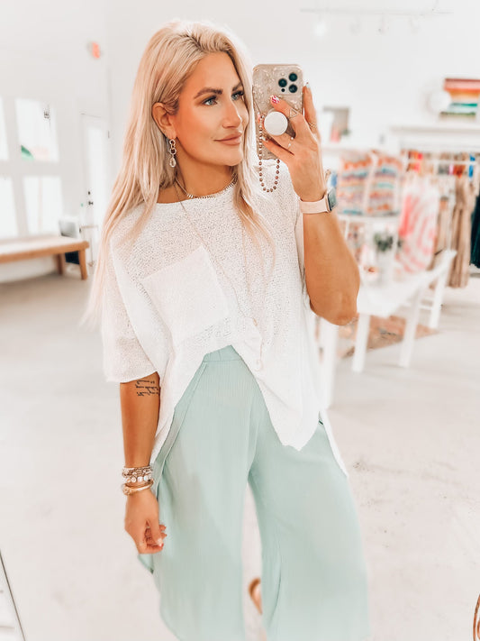 Stella Pocket Top- White