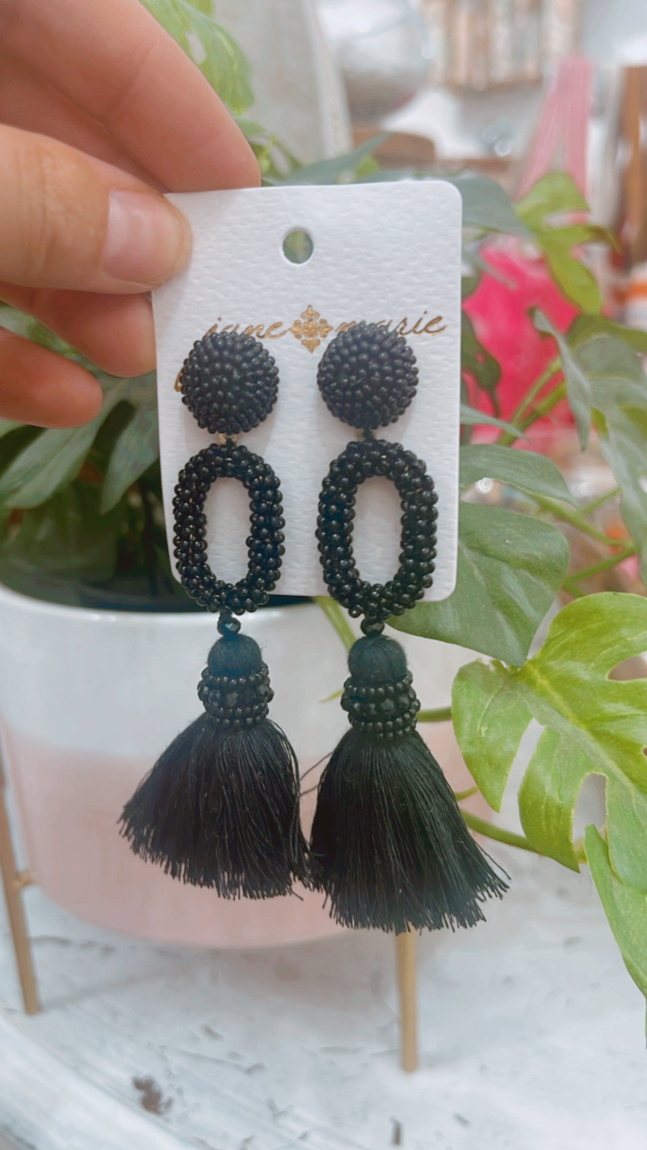 Cabo Beaded Earrings Black