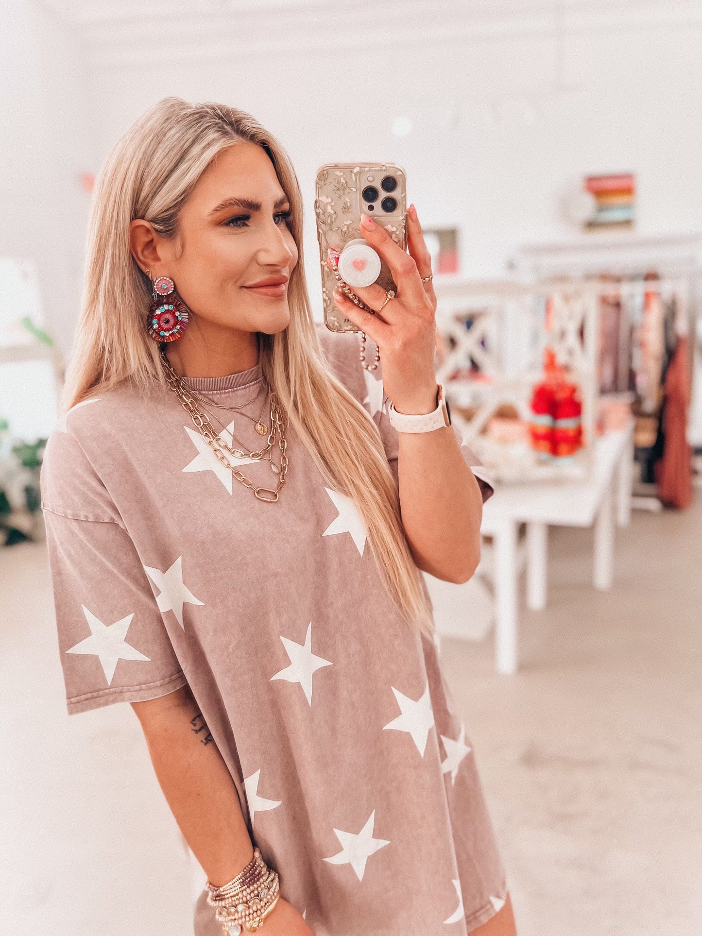 Justina Star Dress Mauve