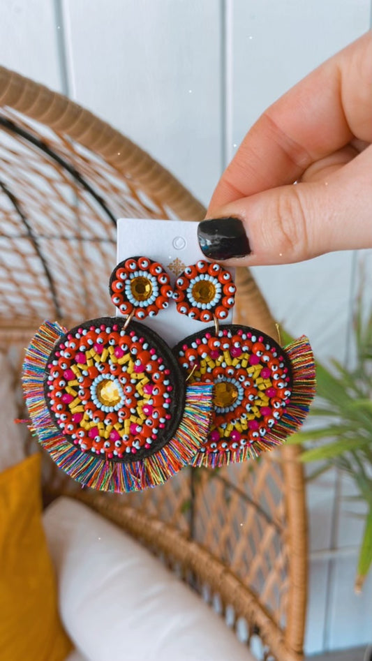 Multi Fringe Fan Earrings