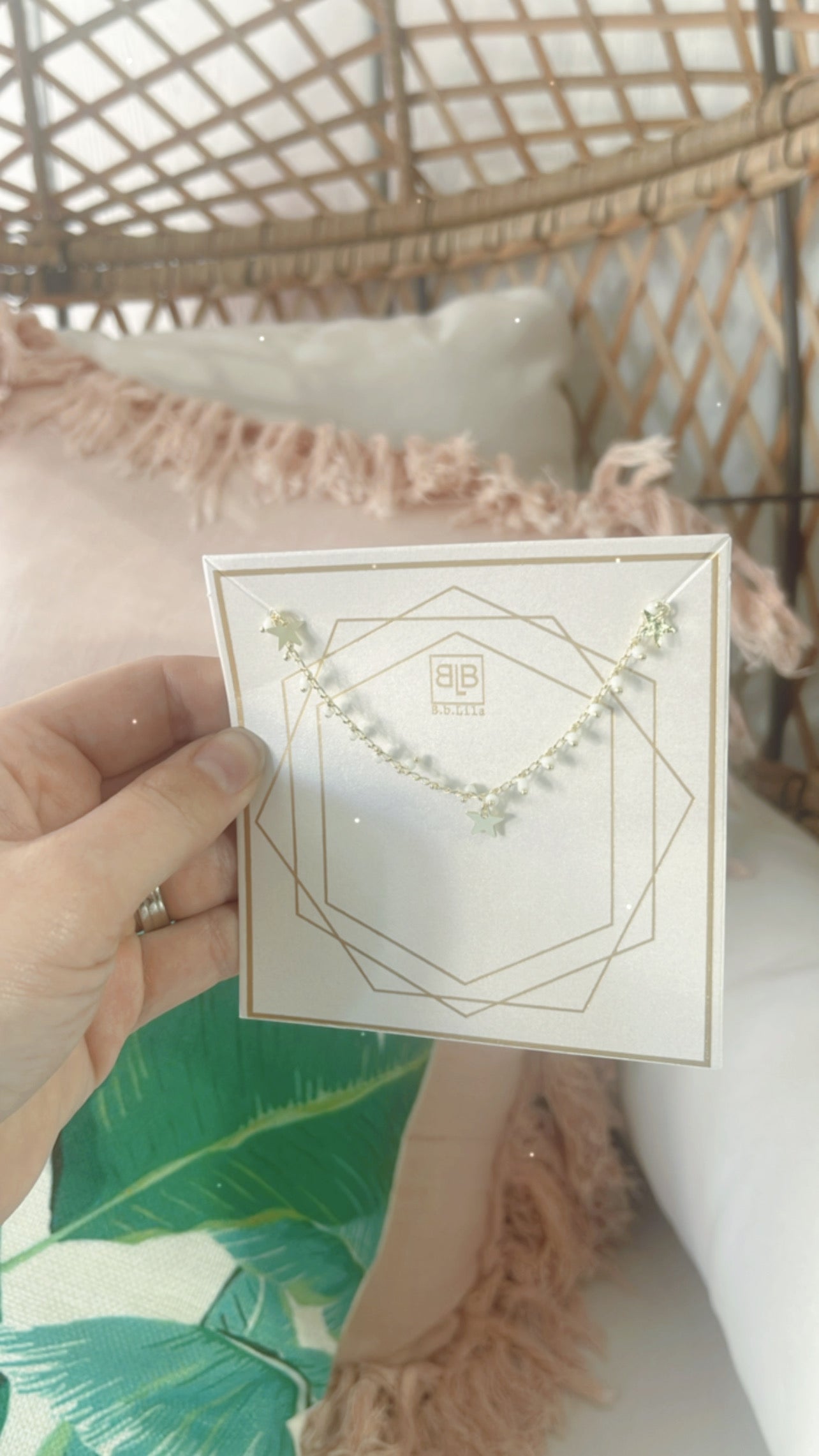Flowy Chain with Gold Stars-Make A Wish