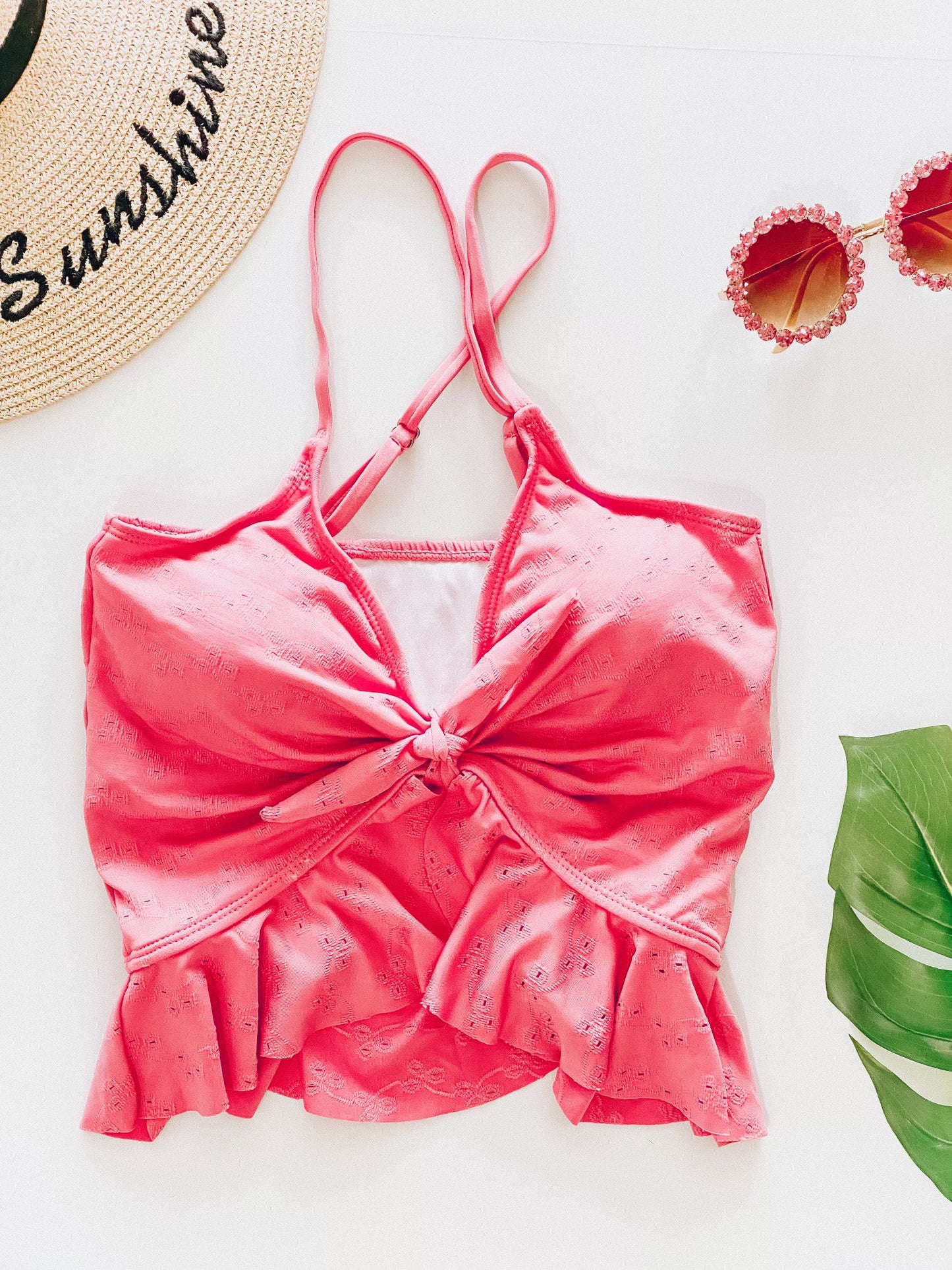 Pink Beach Bum Eyelet Top