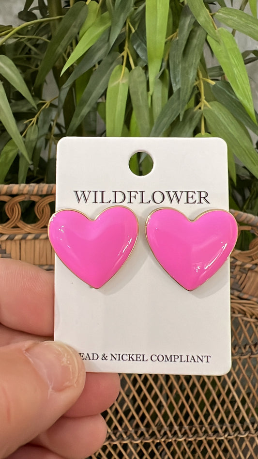 Pink Heart Earrings