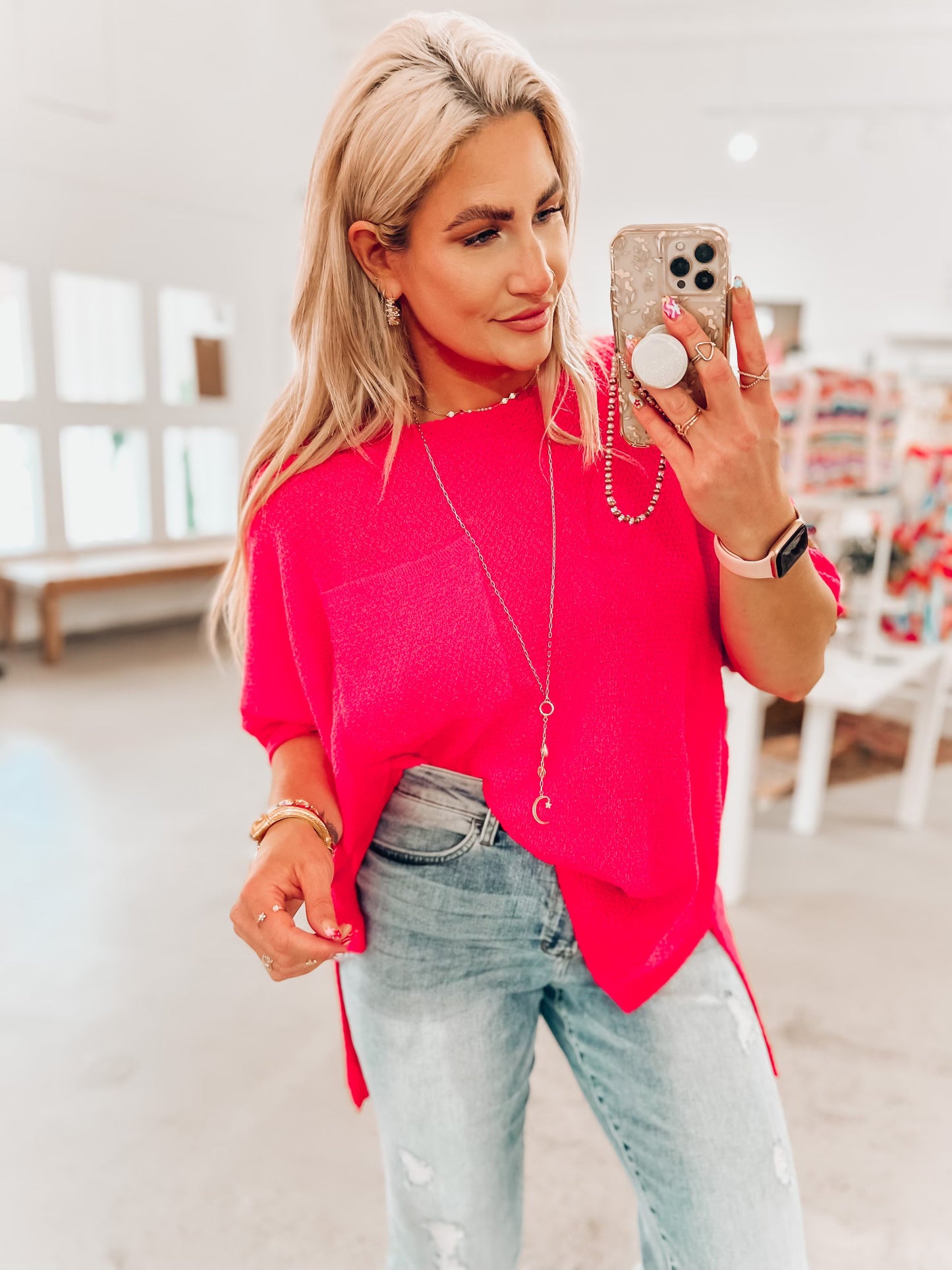 Stella Pocket Top- Pink