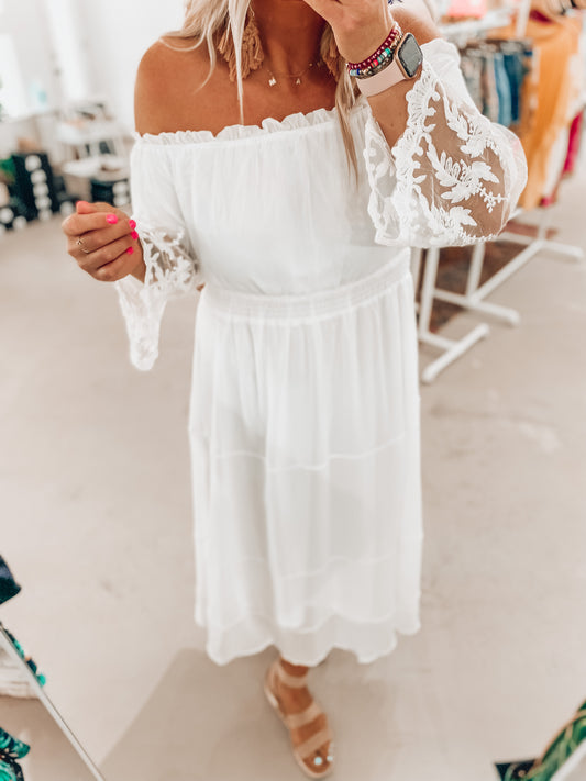 Giselle White Lace Dress