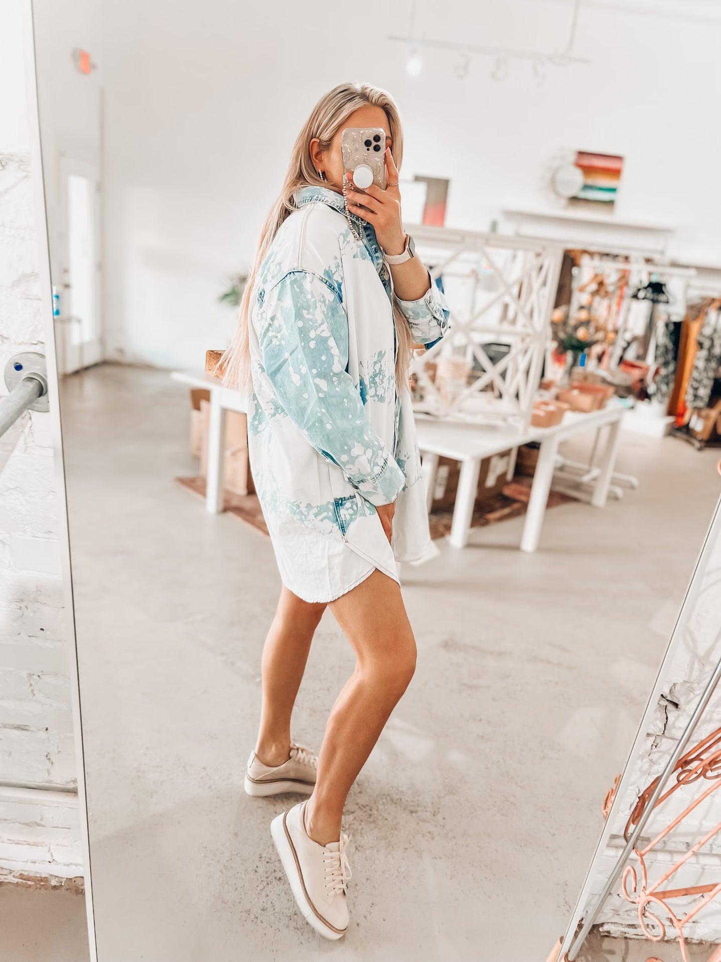 Francesca Bleached Denim Dress