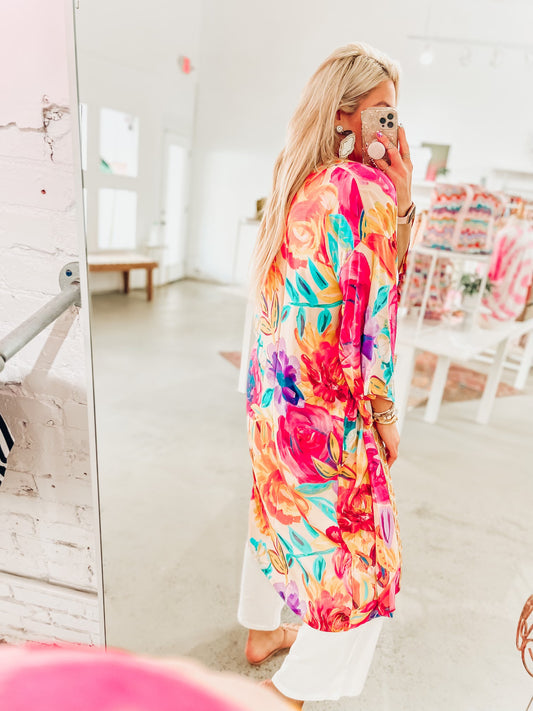 Floral Frenzy Kimono