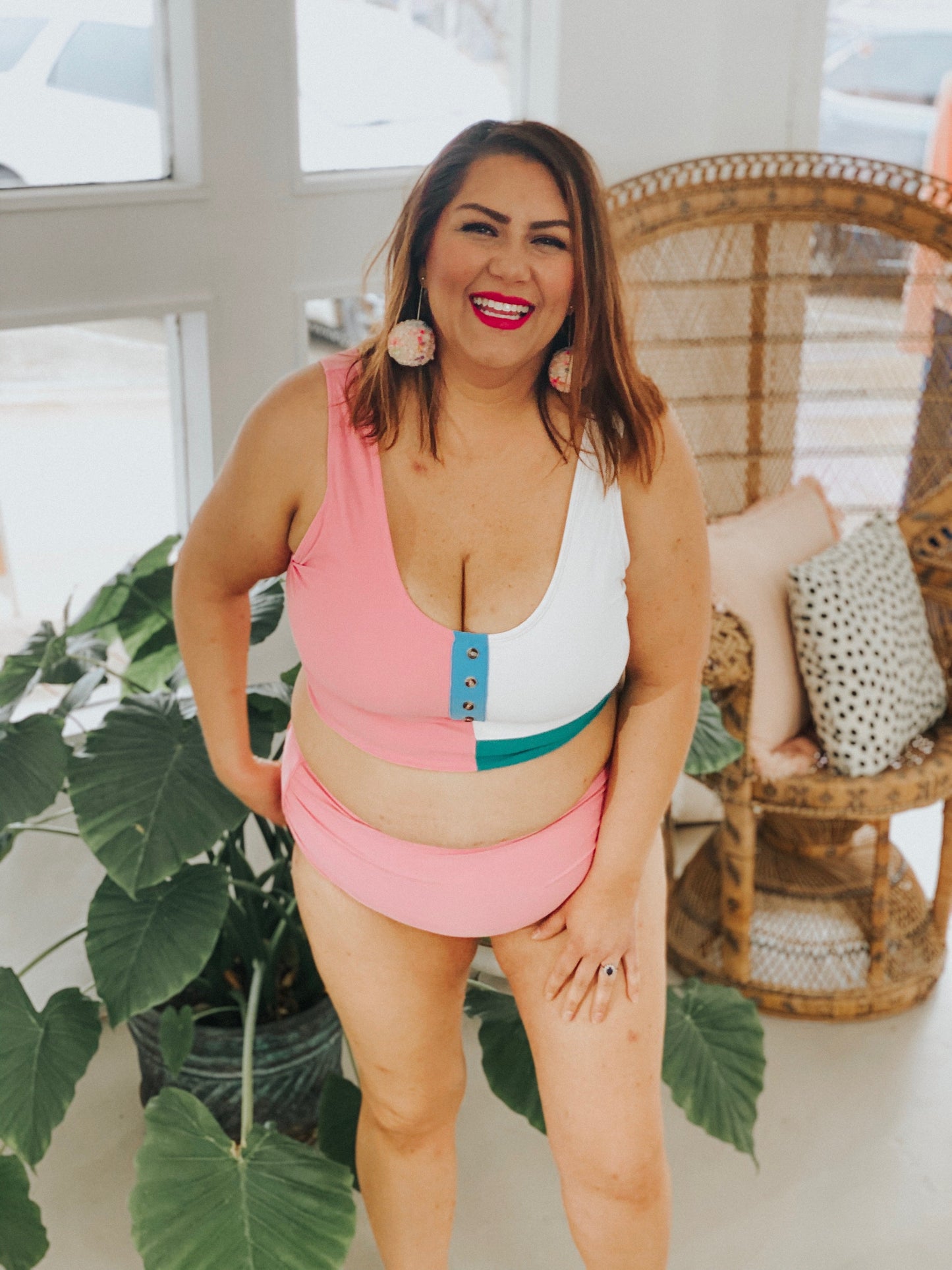 Pink Midi Ruched Bottom