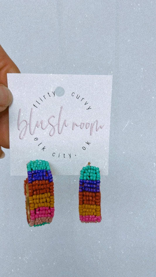 Rainbow Beaded Earrings