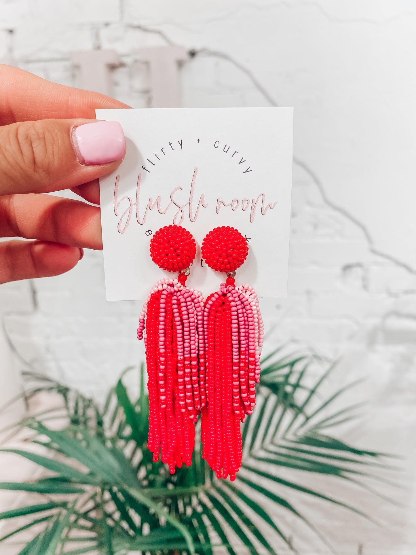 Sea beaded Tassel Earrings