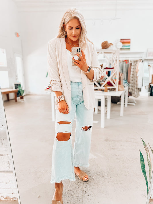 Working Girl Blazer- Natural