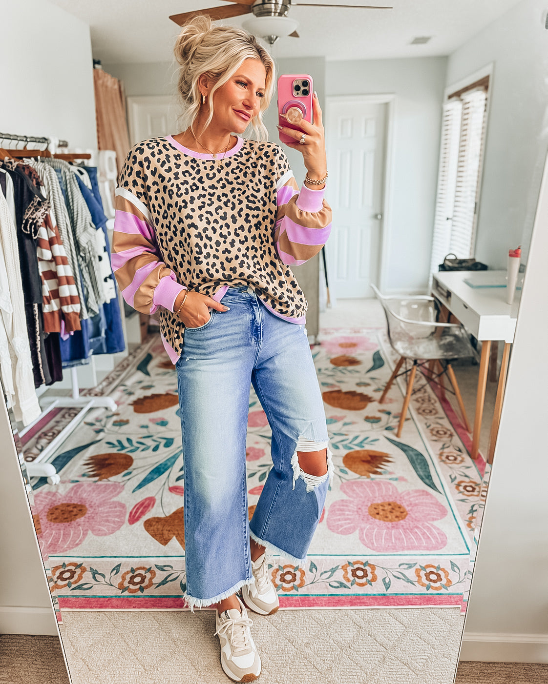 Stevie Leopard Stripe Top
