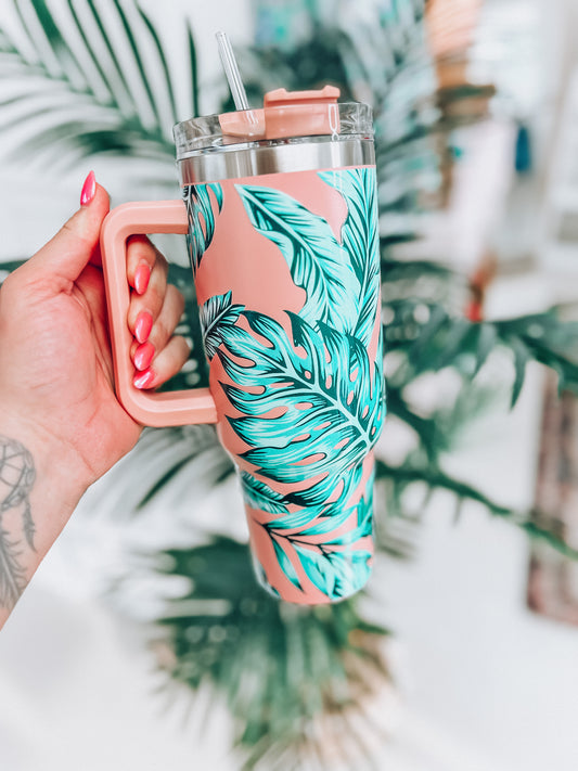 Palm on Pink 40oz Tumbler