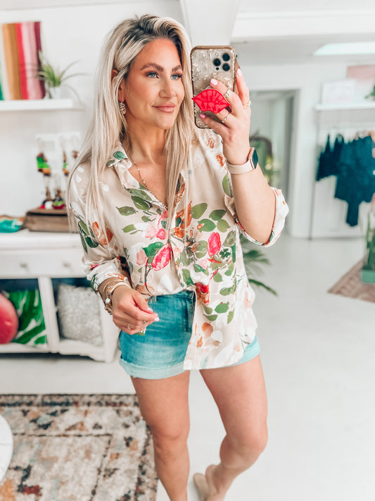 Jaquline Floral Button Down