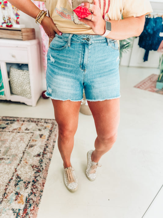 Judy Blue Light Wash Shorts