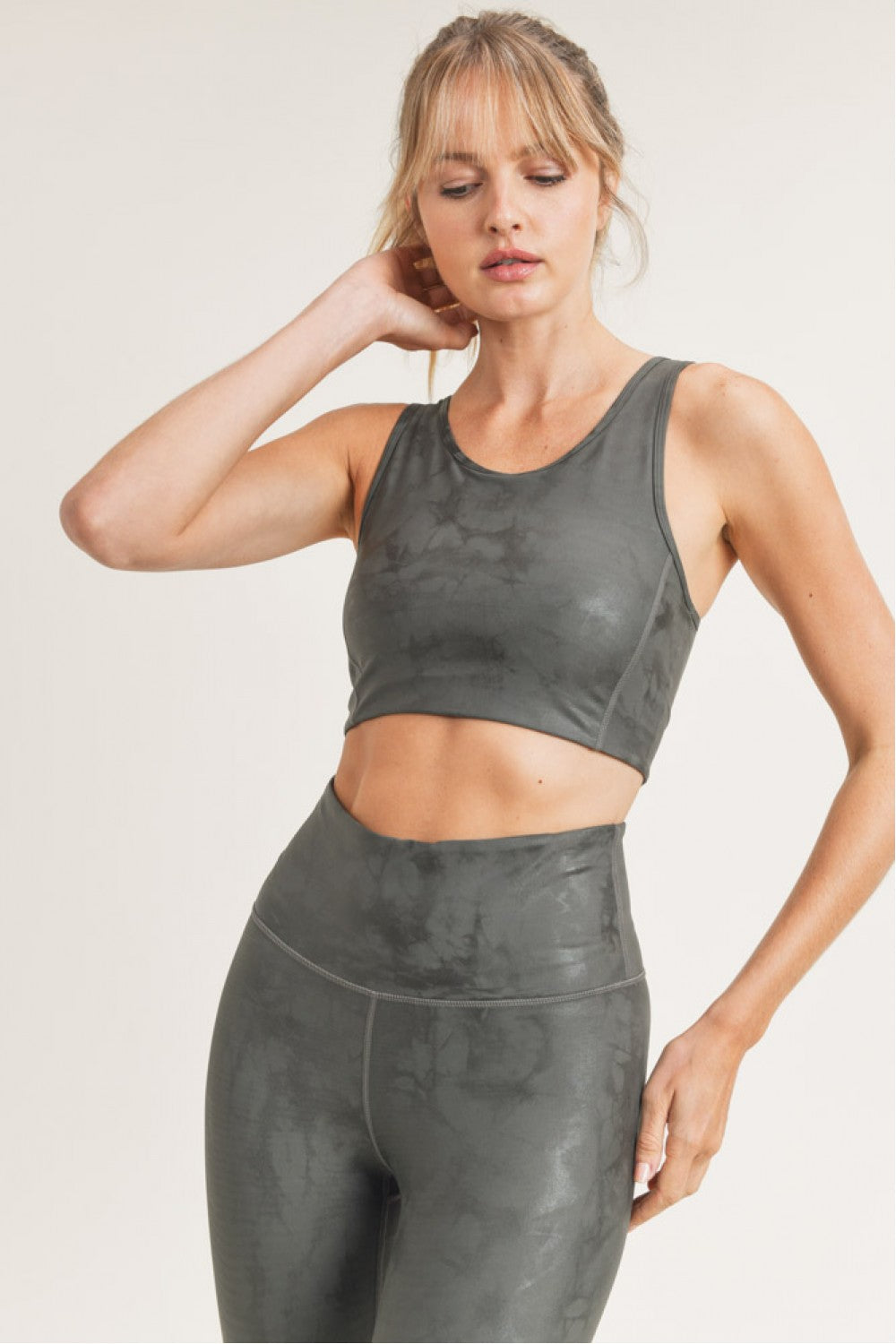 Annie Metallic Foil Cut-Out Back Sports Bra