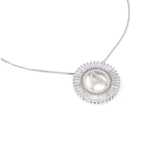 Circle Initial Necklace Silver - Preorder