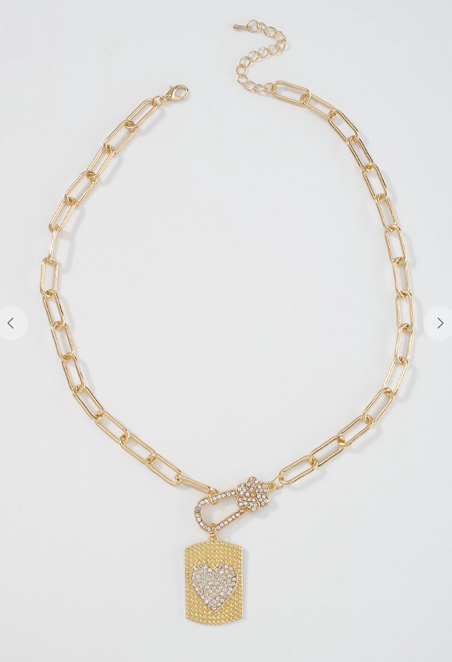 Heart Tag Gold Necklace