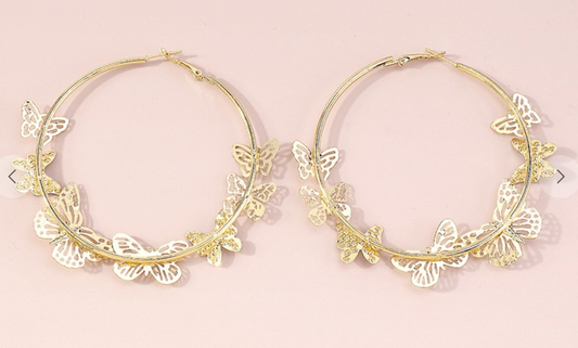 Butterfly Hoop Earrings