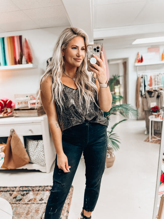 Clover Black Distressed Jeans