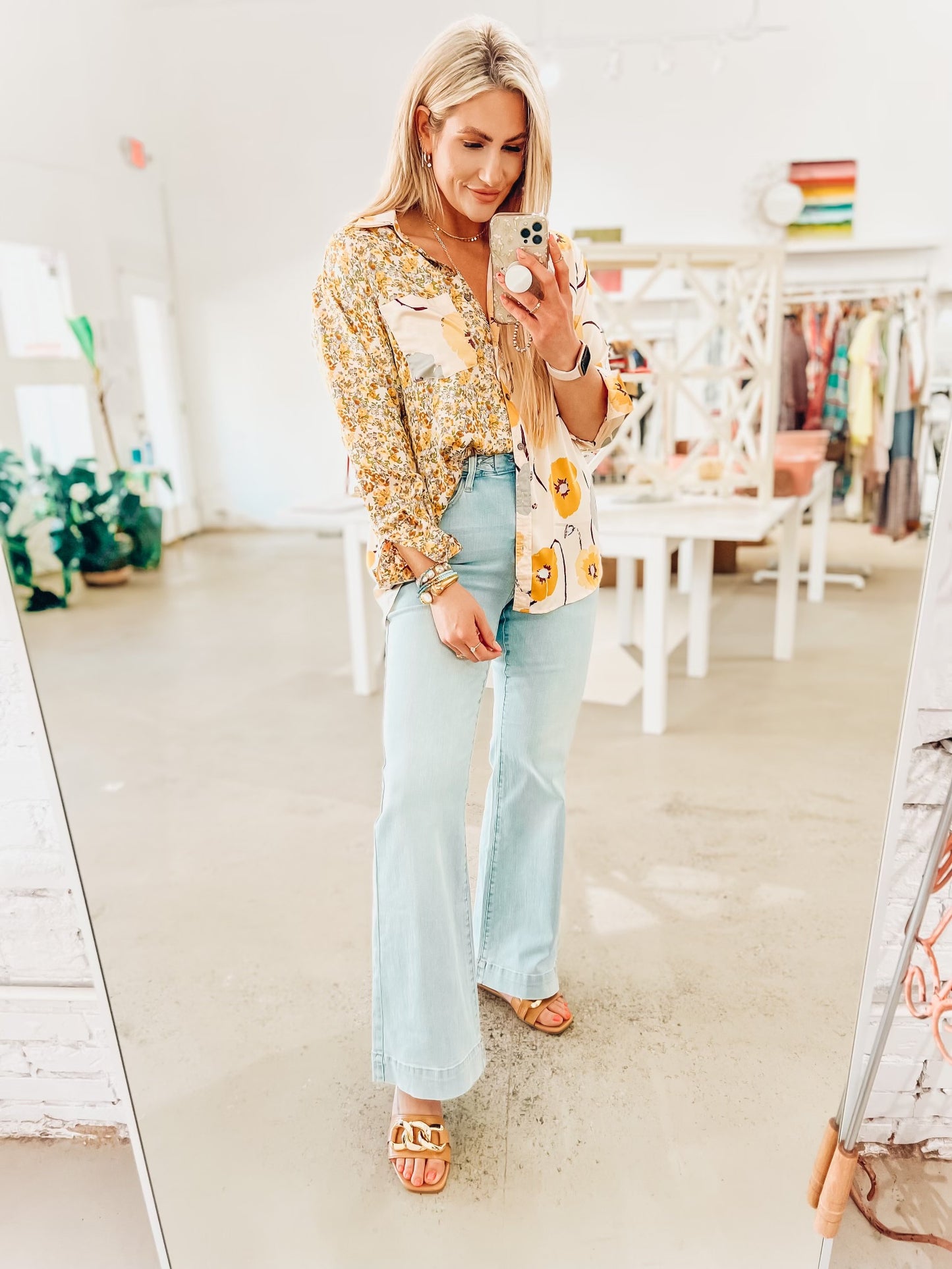 HayLee Button Up Top