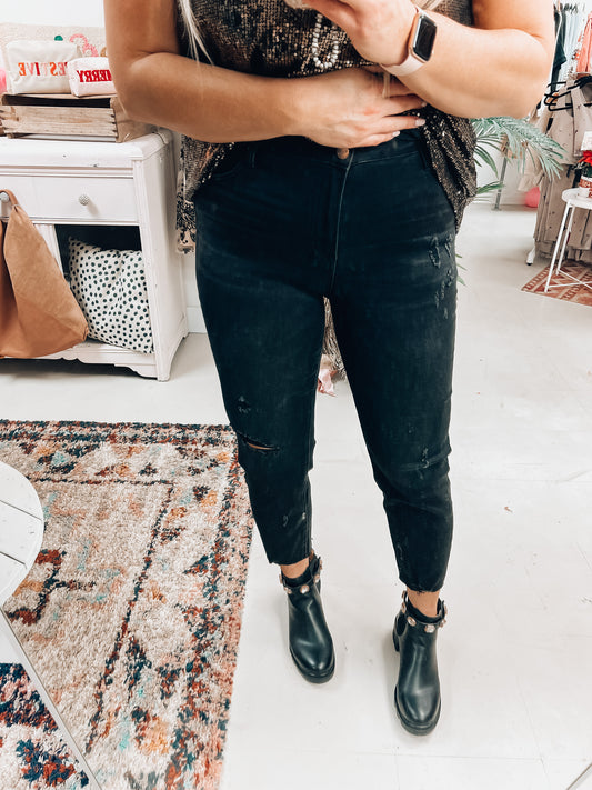 Clover Black Distressed Jeans