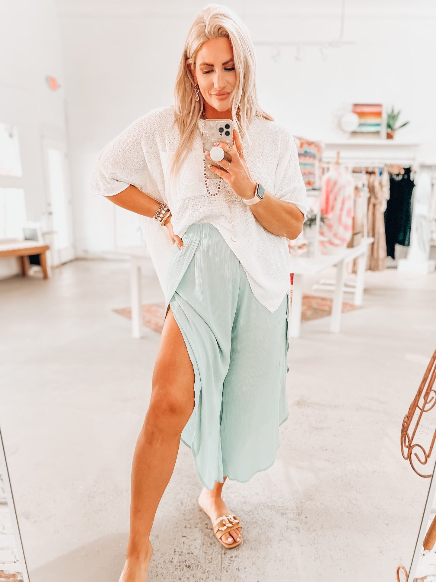 Luna Wide Leg Pants- Sage